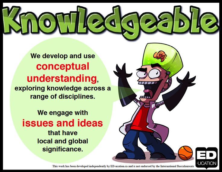 Character under the word Knowledgeable conceptual understanding of issues